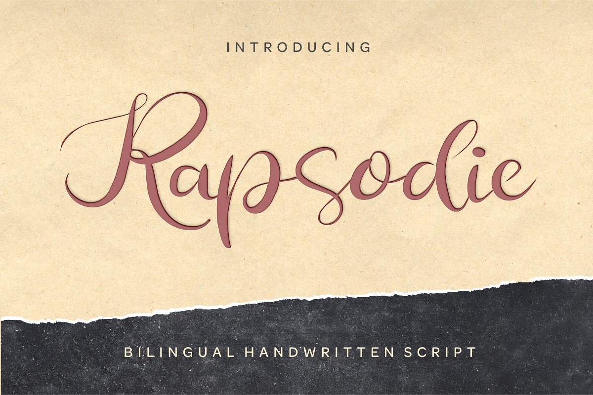 Beispiel einer Rapsodie-Schriftart